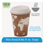 Eco-Products EcoLid 25% Recycled Content Hot Cup Lid, Fits 8 oz Hot Cups, Plastic, White, 100/Pack, 10 Packs/Carton Product Image 