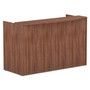 Alera Valencia Series Reception Desk with Transaction Counter, 71" x 35.5" x 42.5", Modern Walnut Product Image 