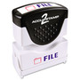 ACCUSTAMP2 Pre-Inked Shutter Stamp, Red/Blue, FILE, 1.63 x 0.5 Product Image 