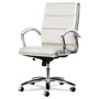 Alera Neratoli Mid-Back Slim Profile Chair, Faux Leather, Up to 275 lb, 18.3" to 21.85" Seat Height, White Seat/Back, Chrome Product Image 