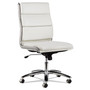 Alera Neratoli Mid-Back Slim Profile Chair, Faux Leather, Up to 275 lb, 18.3" to 21.85" Seat Height, White Seat/Back, Chrome Product Image 