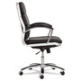 Alera Neratoli Mid-Back Slim Profile Chair, Faux Leather, Supports Up to 275 lb, Black Seat/Back, Chrome Base Product Image 