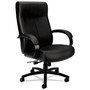 HON Validate Big and Tall Leather Chair, Supports Up to 450 lb, 18.75" to 21.5" Seat Height, Black (BSXVL685SB11) Product Image 