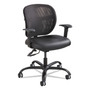 Safco Vue Intensive-Use Mesh Task Chair, Supports Up to 500 lb, 18.5" to 21" Seat Height, Black Vinyl Seat/Back, Black Base Product Image 