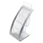 deflecto 3-Tier Literature Holder, Leaflet Size, 6.75w x 6.94d x 13.31h, Silver Product Image 