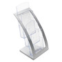 deflecto 3-Tier Literature Holder, Leaflet Size, 6.75w x 6.94d x 13.31h, Silver Product Image 