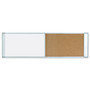 MasterVision Cubicle Workstation Dry Erase Board, Combo Magnetic Dry Erase/Bulletin, 48" x 18", Tan/White Surface, Satin Aluminum Frame Product Image 