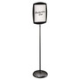 MasterVision Magnetic Dry Erase Floor Stand Signs, White 15" x 11" Rectangle Surface, Black/Silver Frame, 15" x 10" x 40" to 68" Product Image 