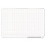 MasterVision Gridded Magnetic Porcelain Dry Erase Project Planning Board, 1" x 2" Cells, 72" x 48", White Surface, Satin Aluminum Frame Product Image 