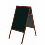 MasterVision Wet-Erase Display Board - 32" Board Height x 21" Board Width - Black Melamine Surface - Cherry Wood Frame Product Image 