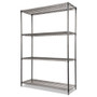 Alera Wire Shelving Starter Kit, Four-Shelf, 48w x 18d x 72h, Black Anthracite Product Image 