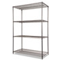 Alera Wire Shelving Starter Kit, Four-Shelf, 48w x 24d x 72h, Black Anthracite Product Image 