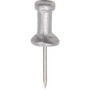 Gem Office Products Aluminum Pushpins - 0.50" Shank - 0.5" Diameter - for Notice - Silver - Aluminum Product Image 