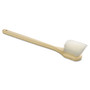 Boardwalk Utility Brush, Cream Nylon Bristles, 5.5" Brush, 14.5" Tan Plastic Handle Product Image 