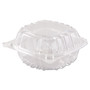 Dart ClearSeal Hinged-Lid Plastic Containers, 5.8 x 6 x 3, Clear, Plastic, 125/Pack, 4 Packs/Carton Product Image 