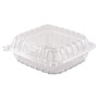Dart ClearSeal Hinged-Lid Plastic Containers, 8.3 x 8.3 x 3, Clear, Plastic, 250/Carton Product Image 
