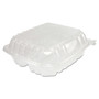 Dart ClearSeal Hinged-Lid Plastic Containers, 8.25 x 8.25 x 3, Clear, Plastic, 125/Pack, 2 Packs/Carton Product Image 