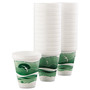 Dart Horizon Hot/Cold Foam Drinking Cups, 12 oz, White/Green, 25/Bag, 40 Bags/Carton Product Image 