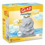 Glad ForceFlex Kitchen Drawstring Trash Bags, 13 gal, Gain Fresh Clean Scent, 24 x 27.38, White, 80/Box Product Image 