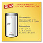 Glad ForceFlex Kitchen Drawstring Trash Bags, 13 gal, Gain Fresh Clean Scent, 24 x 27.38, White, 80/Box Product Image 