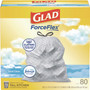Glad ForceFlex Kitchen Drawstring Trash Bags, 13 gal, Gain Fresh Clean Scent, 24 x 27.38, White, 80/Box Product Image 