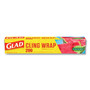 Glad Cling'N Seal Plastic Food Wrap, 200 sq ft, 12 Rolls/Carton Product Image 