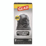 Glad Guaranteed Strong Large Drawstring Trash Bags, Three-Ply, 30 gal, 1.05 mil, 30 x 33, Black, 28/Box Product Image 