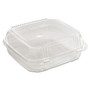 Pactiv Evergreen ClearView SmartLock Hinged Lid Container, 49 oz, 8.2 x 8.34 x 2.91, Clear, Plastic, 200/Carton Product Image 