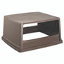 Rubbermaid Commercial Glutton Receptacle, Hooded Top without Door, Rectangular, 23w x 26.63d x 13h, Brown Product Image 