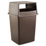 Rubbermaid Commercial Glutton Receptacle, Hooded Top without Door, Rectangular, 23w x 26.63d x 13h, Brown Product Image 