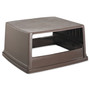 Rubbermaid Commercial Glutton Receptacle, Hooded Top without Door, Rectangular, 23w x 26.63d x 13h, Brown Product Image 
