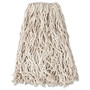 Rubbermaid Commercial Economy Cut-End Cotton Wet Mop Head, 20oz, 1" Band, White, 12/Carton Product Image 