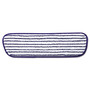 Rubbermaid Commercial Microfiber Finish Pad, 18 x 5.5, Blue/White, 6/Box Product Image 