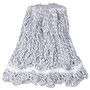 Rubbermaid Commercial Web Foot Finish Mop, White, Med, Cotton/Synthetic, 1". White Headband, 6/Carton Product Image 