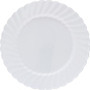 Classicware 9" Round Dinner Plates - Disposable - 9" Diameter - White - Polystyrene, Plastic Body - 12/Pack - 15 / Carton - (WNARSCW91512W) Product Image 