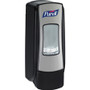 PURELL ADX-7 Push-Style Dispenser for PURELL Hand Sanitizer - Manual - 23.67 fl oz Capacity - Chrome, Black - 1 Each - (GOJ872806) Product Image 