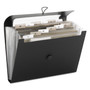 Smead Step Index Organizer, 12 Sections, Cord/Hook Closure, 1/6-Cut Tabs, Letter Size, Black Product Image 