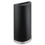 Safco Half Round Receptacle - 12.50 gal Capacity - Half-round - 32.5" Height x 17.5" Width x 9" Depth - Steel, Rubber, Plastic - Black Product Image 