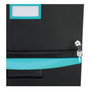 Storex Single-Drawer Mobile Filing Cabinet, 1 Legal/Letter-Size File Drawer, Black/Teal, 14.75" x 18.25" x 12.75" Product Image 