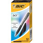 BIC BU3 Ballpoint Pen, Retractable, Bold 1 mm, Black Ink, Smoke/Black Barrel, Dozen Product Image 