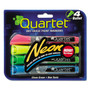 Quartet Neon Dry-Erase Markers - Bullet Marker Point - Neon Pink, Yellow, Green, Blue Ink - 4 / Pack - (QRT79551) Product Image 