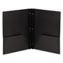 Smead Poly Two-Pocket Folder with Fasteners, 180-Sheet Capacity, 11 x 8.5, Black, 25/Box Product Image 