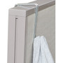 Alera Single Sided Partition Garment Hook, Steel, 0.5 x 3.13 x 4.75, Over-the-Door/Over-the-Panel Mount, Silver, 2/Pack Product Image 