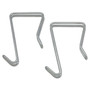 Alera Single Sided Partition Garment Hook, Steel, 0.5 x 3.13 x 4.75, Over-the-Door/Over-the-Panel Mount, Silver, 2/Pack Product Image 