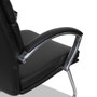 Alera Neratoli Slim Profile Stain-Resistant Faux Leather Guest Chair, 23.81" x 27.16" x 36.61", Black Seat/Back, Chrome Base Product Image 