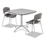 Iceberg CafeWorks Cafe-Height Table, Square, 36" x 36" x 30", Gray/Silver (ICE65617) View Product Image