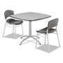 Iceberg CafeWorks Cafe-Height Table, Square, 36" x 36" x 30", Gray/Silver View Product Image