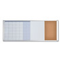 MasterVision Magnetic Calendar Combo Board, Monthly Planning/Scheduling, 48" x 18", White Surface, Satin Aluminum Frame Product Image 