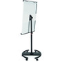 MasterVision 360 Multi-Use Mobile Magnetic Dry Erase Easel, 27" x 41", White Surface, Black Steel Frame Product Image 