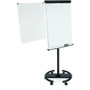 MasterVision 360 Multi-Use Mobile Magnetic Dry Erase Easel, 27" x 41", White Surface, Black Steel Frame Product Image 